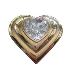 Yves Saint Laurent Paris Poudre Ecrin Crystal Heart Jeweled Compact YSL