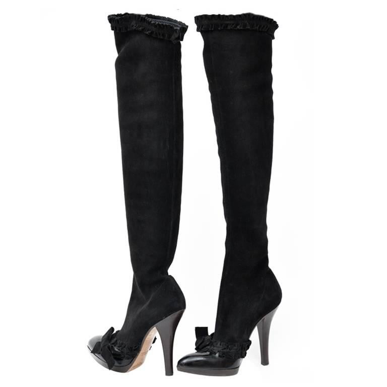 A/W 2001 TOM FORD for YVES SAINT LAURENT BLACK OTK BOOTS 37 - 7