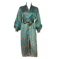 Vintage 1978s Yves Saint Laurent Satin Oriental Dress
