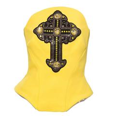 Versace Bustier Appliqued Gothic Cross Swarovski PVC Trim , Autumn - Winter 2012