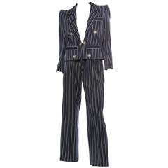 Yves Saint Laurent Rive Gauch Double - Breasted Pant Suit, Circa 1980's