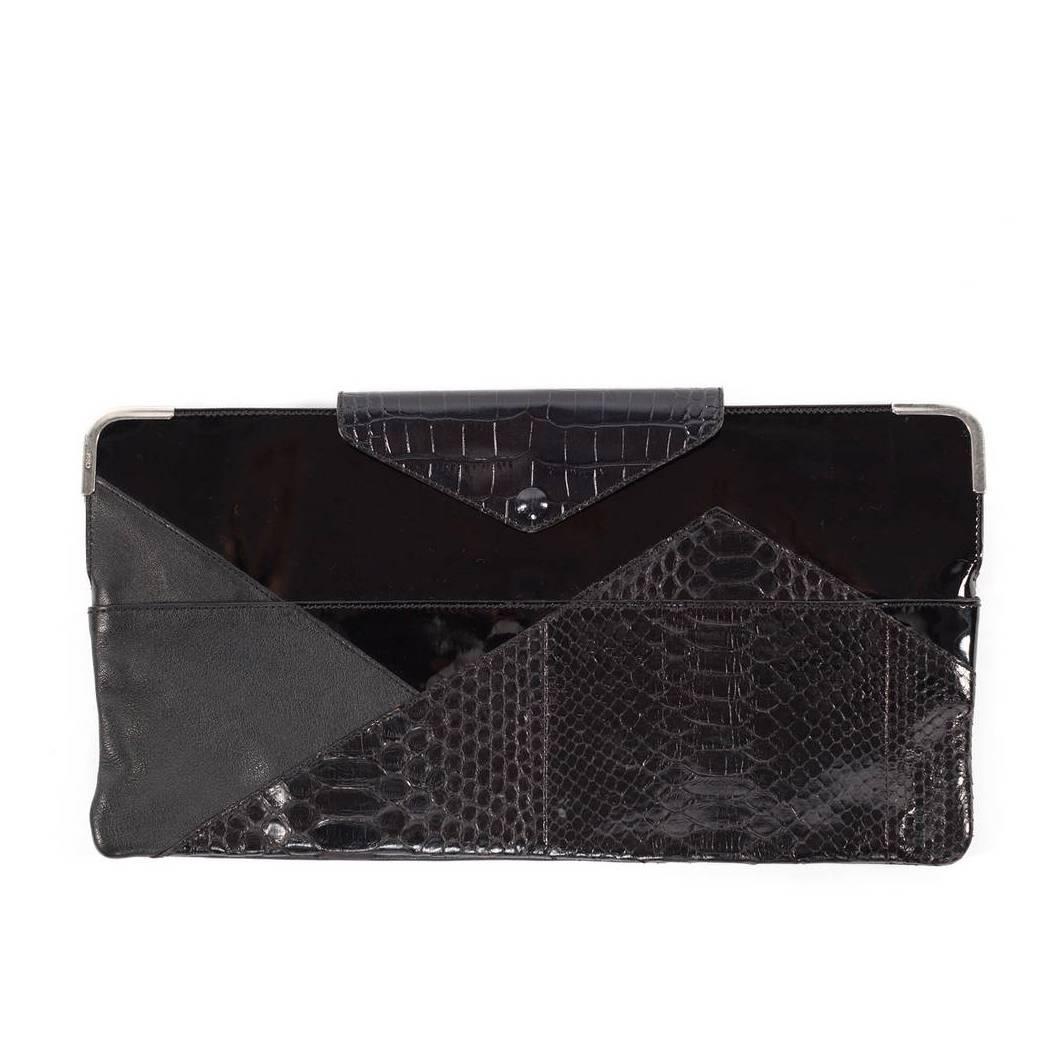 Chloe by Claire Waight Keller clutch with snakeskin accents from 2013 For Sale