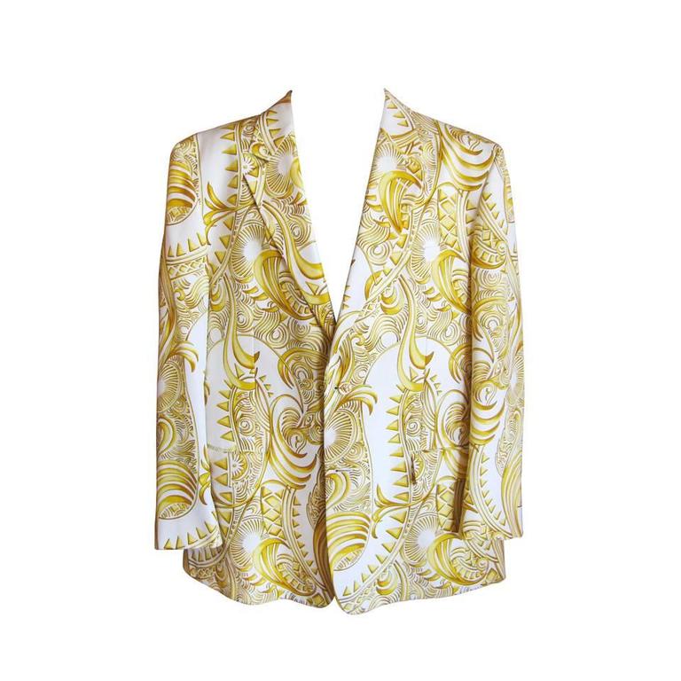 Gianni Versace vintage men's Baroque silk blazer at 1stDibs