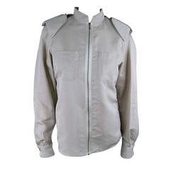 LANVIN Size 4 Khaki Silk Epaulete Jacket 2006