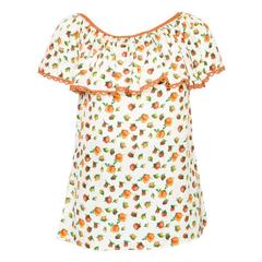 1970s Yves Saint Laurent Rare Printed Silk Top 2