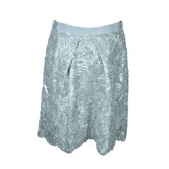 Moschino Silver Grey Embroidered Ribbon Applique Mini Skirt New