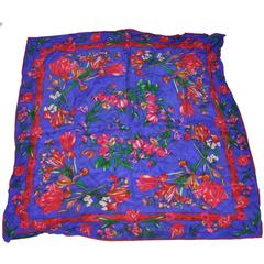 Liz Claiborne Multi-Color Floral Print Silk Scarf
