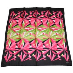 Nicole Miller Multi-Color Bold Abstract Silk Scarf