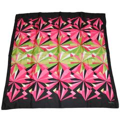 Nicole Miller Multi-Color Bold Abstract Silk Scarf