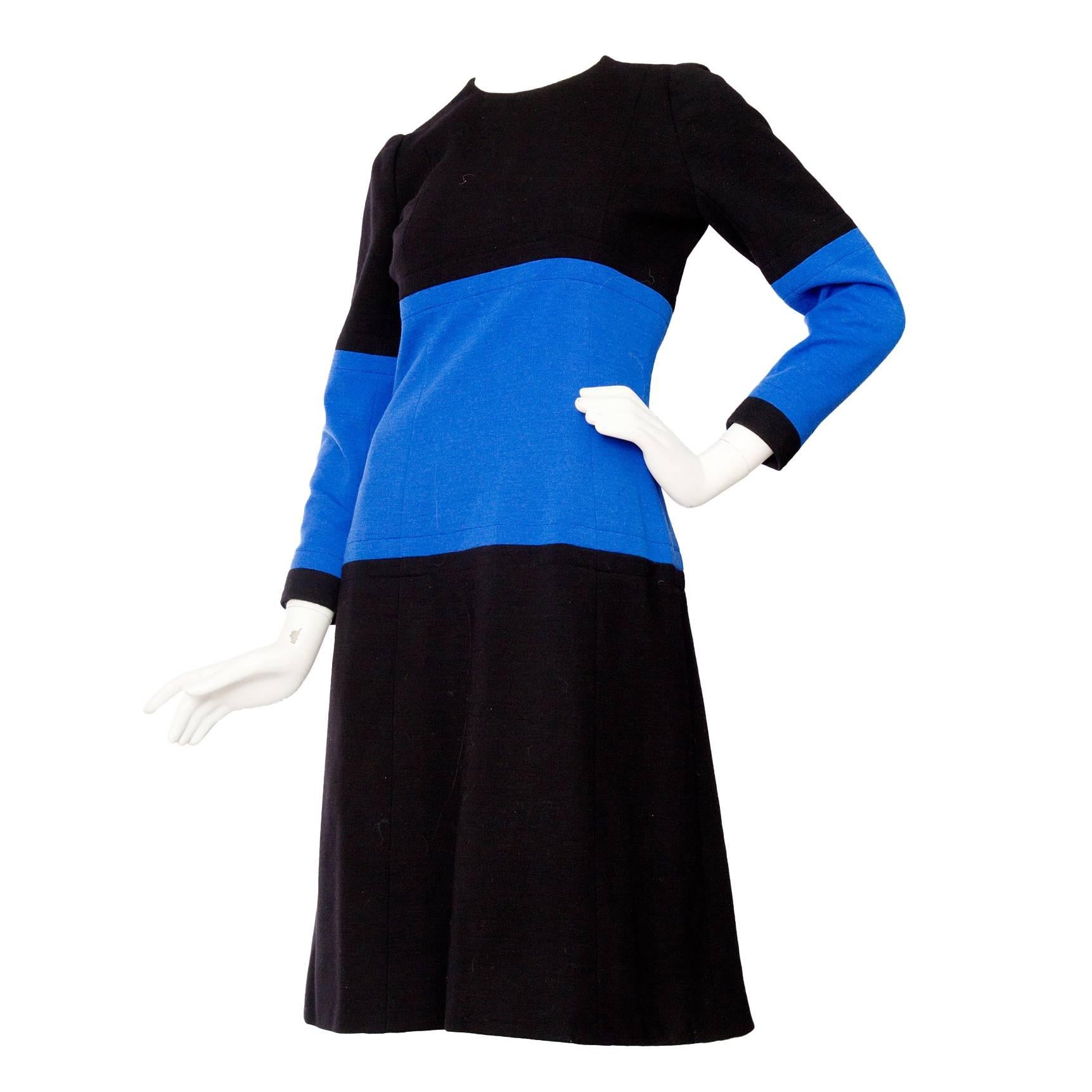 1960s Givenchy Haute Couture Graphic Wool Dress