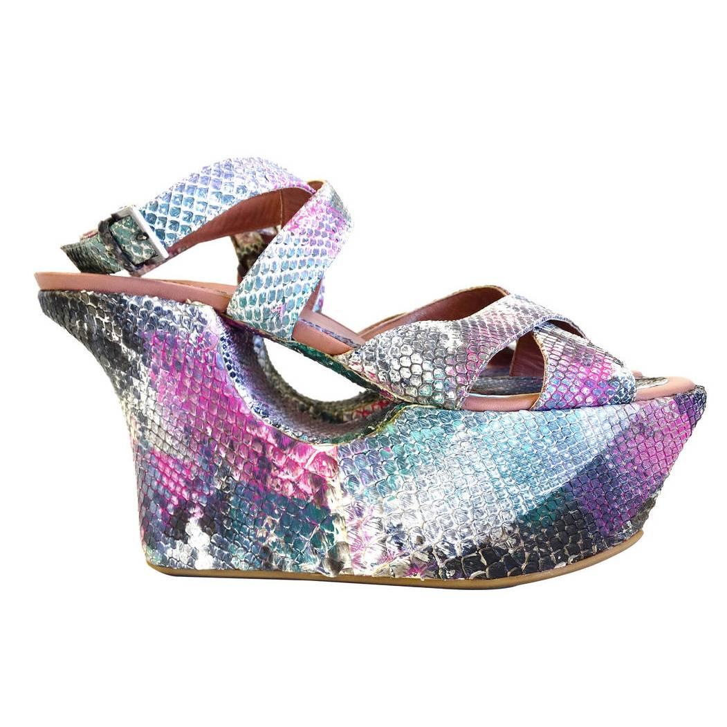 Alaïa Paris "CALZATURE" Donna Wedge in Snakeskin For Sale
