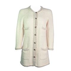 Chanel 2011 F/W Creme Chain Around Wool Tweed Jacket FR38
