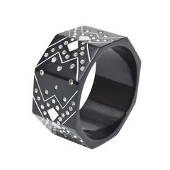 French Resin & Rhinestone Art Deco Style Bracelet 4