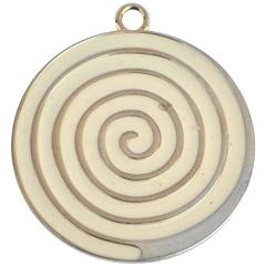 Helena Rubinstein for Huyn Kimh Signed Cream Enamel Pendant