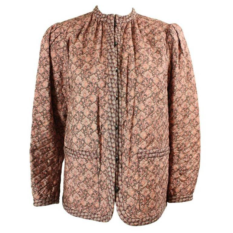 Late 1970's Yves Saint Laurent Quilted Floral Jacket