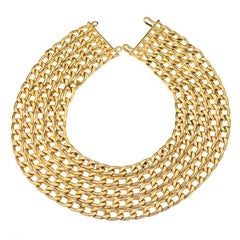 Vintage Chanel 5 Row Chain Necklace 