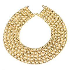 Vintage Chanel 5 Row Chain Necklace 3