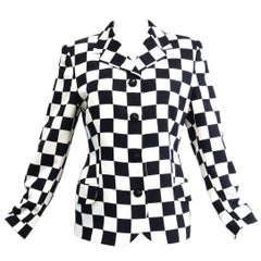 Vintage Gianni Versace Couture Silk Checkered Jacket, 1994 