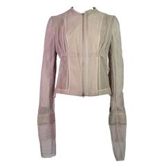 Gianfranco Ferre Tulle and Leather Jacket New