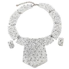 Signed Napier Modernist Dramatic Collar Necklace and Clip On Earrings. 2