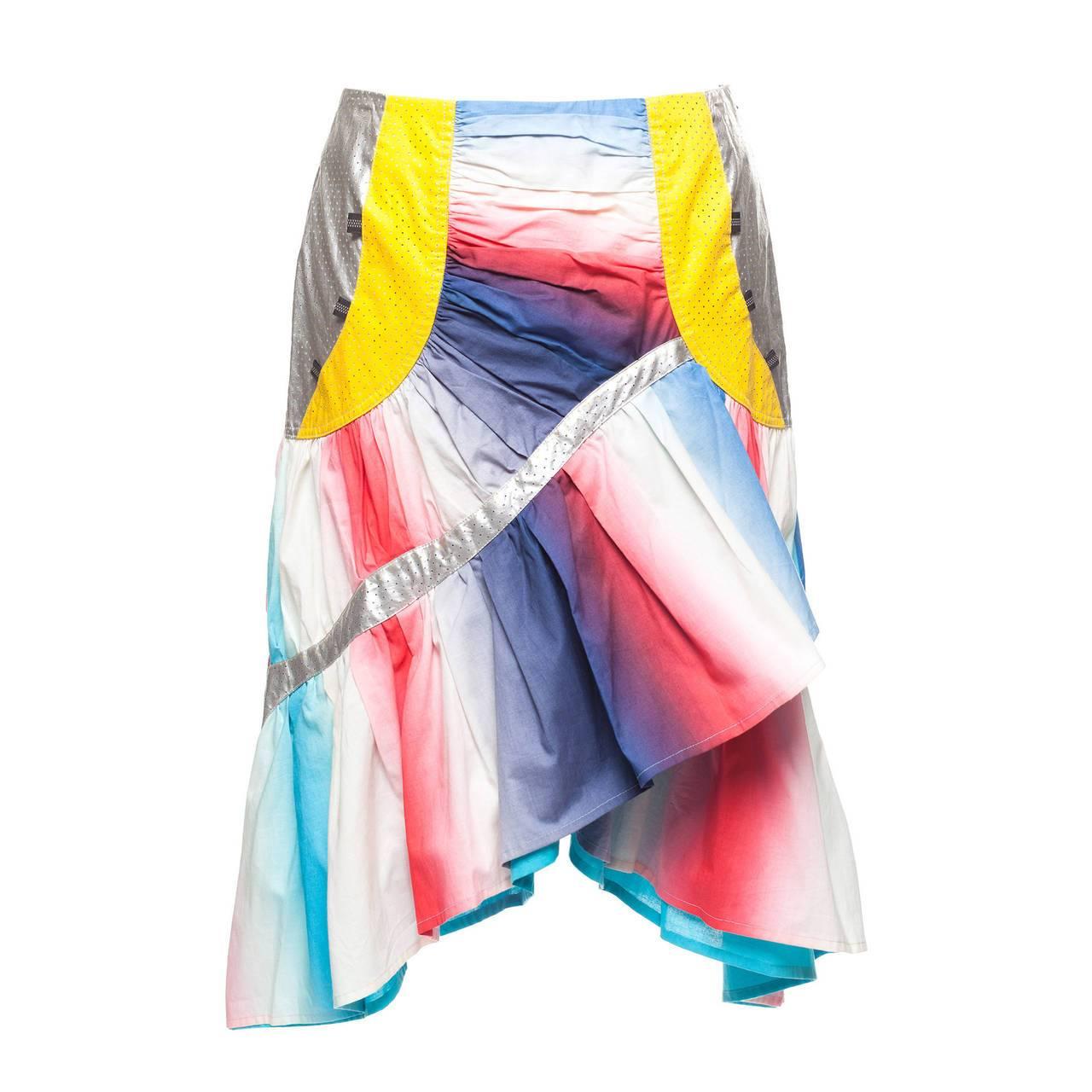 Issey Miyake 90's irregular Multi Fabrics skirt, Sz.10 For Sale