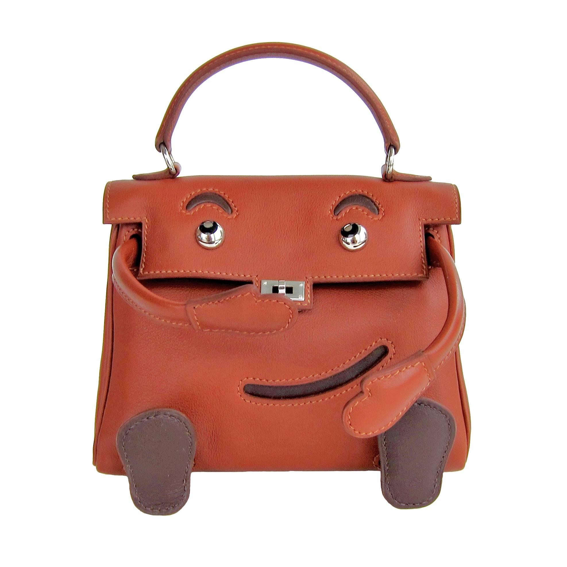 Hermes Quelle Idole Kelly Doll Bag Noisette Leather Rare Limited Edition 