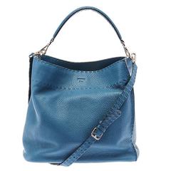 Fendi Selleria 2013-14 Light Blue Leather Top Handle Shoulder Bag