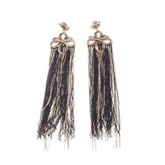 Chanel 2010 Autumn Collection Chain & String Tassel Clip-On Earrings