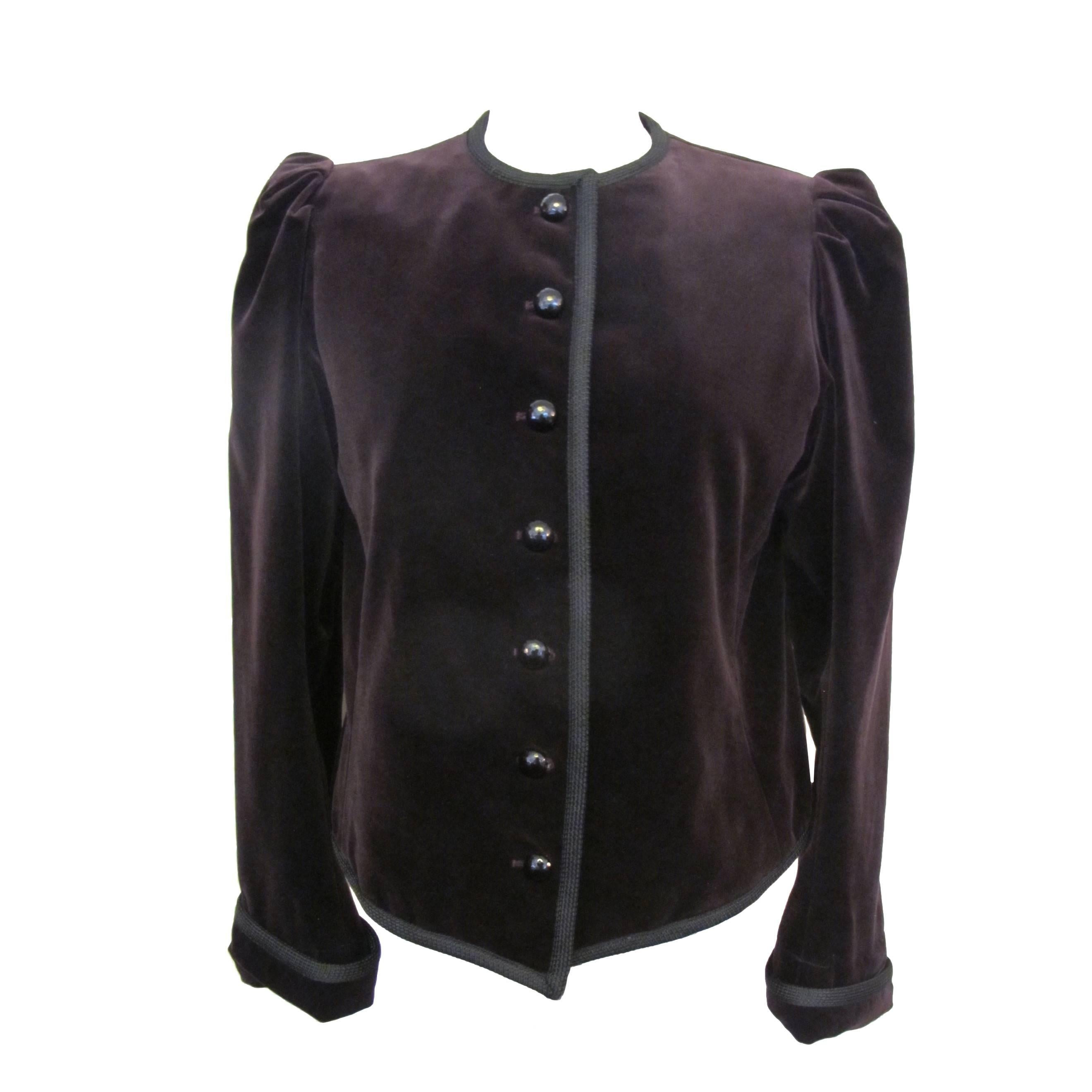 1960's Aubergine Yves St. Laurent Jacket For Sale