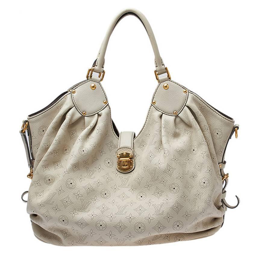 2008 Louis Vuitton Ivory Mahina Leather XL Tote For Sale