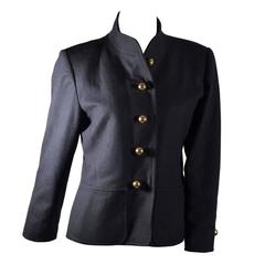 Vintage Yves Saint Laurent Rive Gauche Gold Button Coat