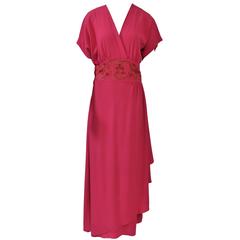 Vintage Emma Domb Rose 1940s Gown