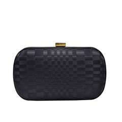 Chic Classic Bottega Veneta Black Satin Knot Clutch