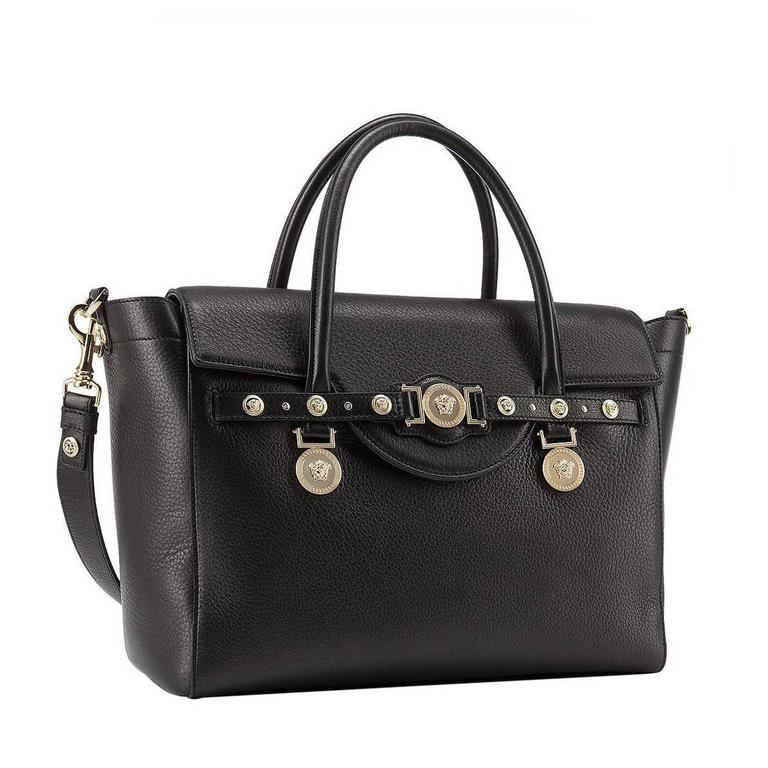 versace black leather bag