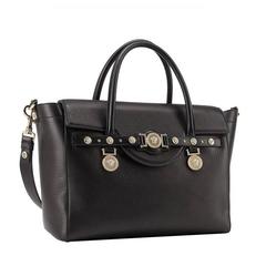 New VERSACE Large Signature Bag in Black Leather