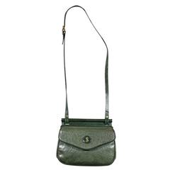 SORELLE FONTANA Vintage Green OSTRICH SKIN Leather SHOULDER BAG