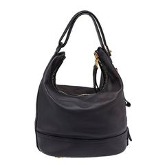 2000s Tom Ford Side Zip Black Leather Hobo Shoulder Bag