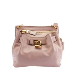 2000s Tom Ford Lock-Front Pink Leather Shoulder Bag