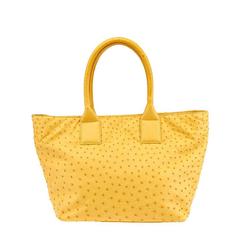 2000s H. Flitter Yellow Ostrich Leather Tote