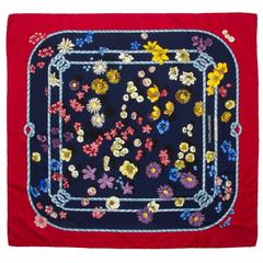 Vintage Silk Hermes Scarf " Fleurs De Montagne"