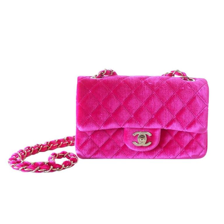 pink chanel mini rectangular flap