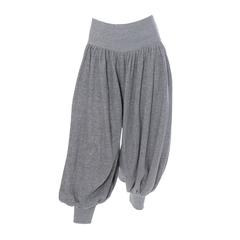 1981 Norma Kamali Retro Sweatpants Gray Harem Knickers Pants Sweatsuit Fabric 