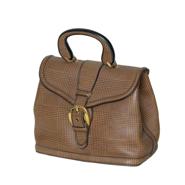 Plaid Leather Handbag For Sale at 1stdibs