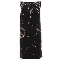 Moschino Couture Runway Black Sleeveless Safety Pin Embellished Dress, Fall 2009