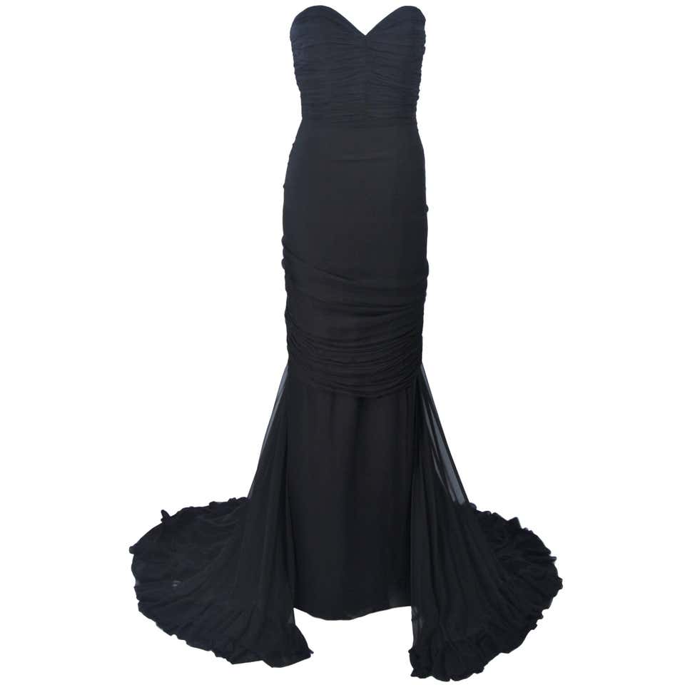 2pc Black Sequin Gown with Silk Slip Dress, Circa 1940 For Sale at ...