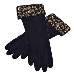Rare and Gorgeous Valentino Suede and Beaded Gloves