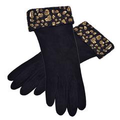Rare and Gorgeous Valentino Suede and Beaded Gloves 11