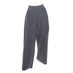 Sonia Rykiel Paris Vintage Gray Wool Angora Wide Leg Pants 46 Italy