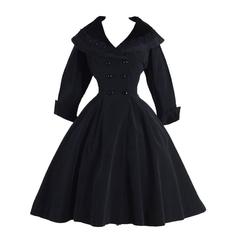 Vintage 1950s Fit Flare Princess Coat at 1stDibs