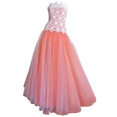 Arnold Scassi Lace & Tulle Gown 12